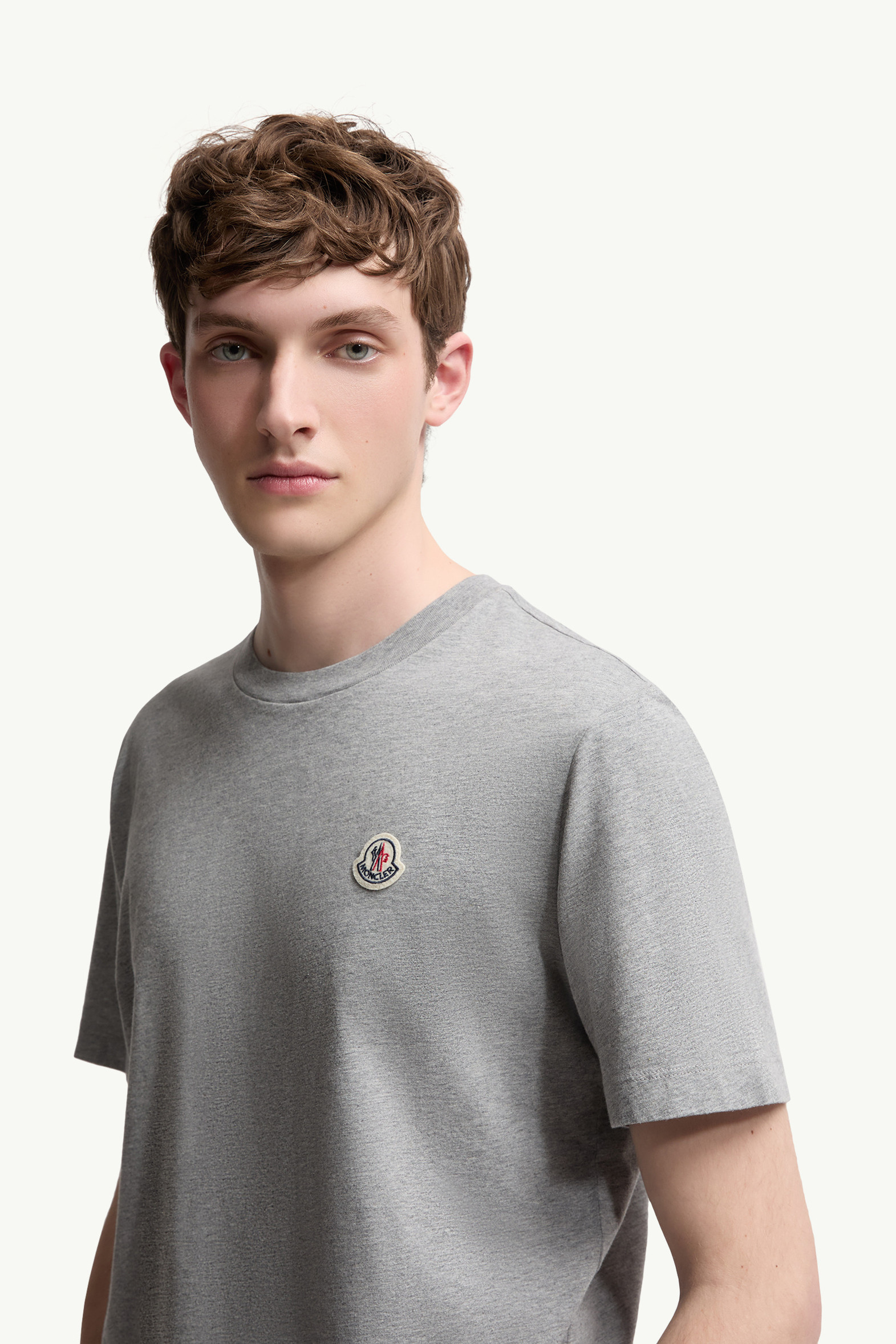T-shirts en coton à logo (lot de 3) Hommes Blanc & Noir & Gris Moncler 4